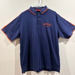 Vintage Nike Syracuse Polo Shirt XL Blue Orange NikeFIT College Game Day